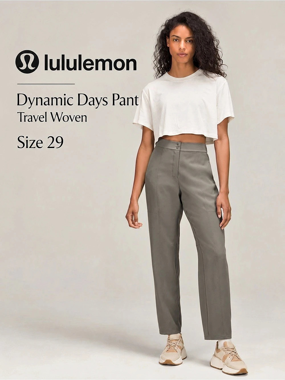 lululemon Dynamic Days Pant Travel Woven Straight Leg Gray Waist 29
